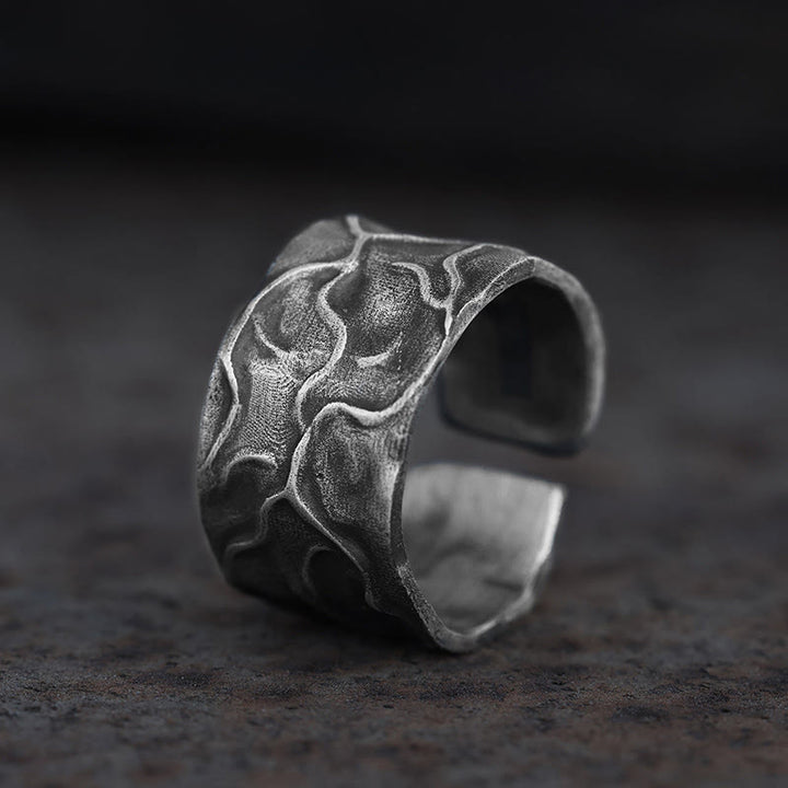 WorldNorse Handcrafted 999 Silver Organic Pattern Antiqued Ring - image 2