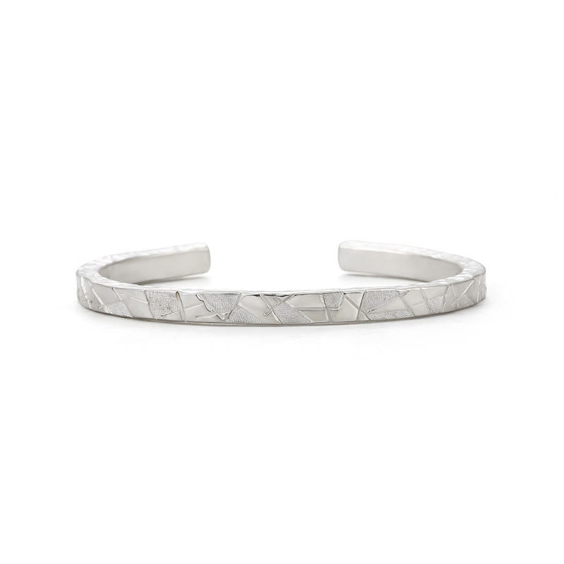 WorldNorse Handcrafted 999 Silver Geometric Textured Cuff Bracelet - 5 mm Width - Inner Circumference 19 cm - image 2