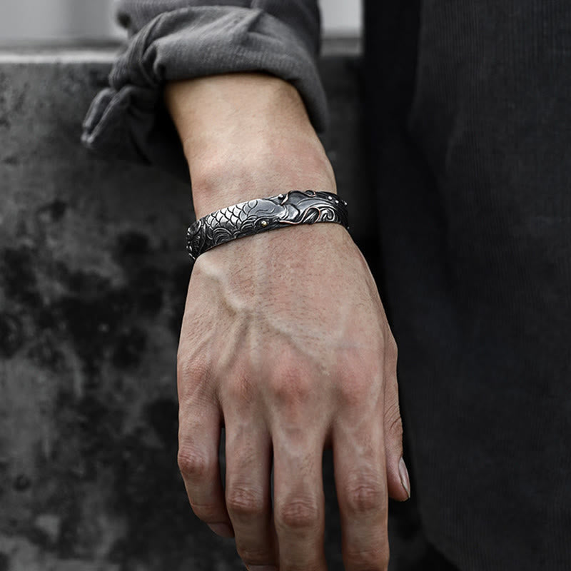 WorldNorse Handcrafted 999 Silver Norse Serpent Scale Bracelet - image 1