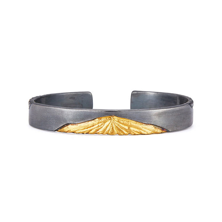 WorldNorse Handcrafted 999 Silver Gilded Ridge Antiqued Bracelet - image 3