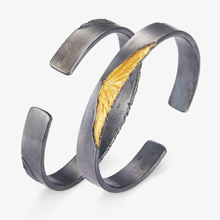 WorldNorse Handcrafted 999 Silver Gilded Ridge Antiqued Bracelet - image 5