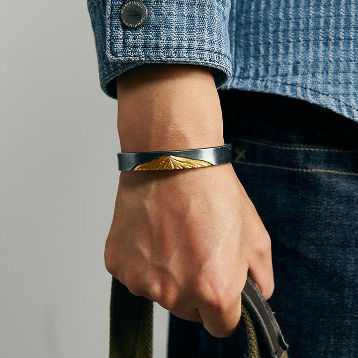 WorldNorse Handcrafted 999 Silver Gilded Ridge Antiqued Bracelet - image 6