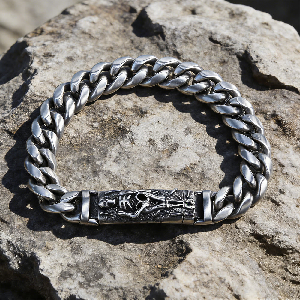 WorldNorse Skeleton Relief Cuban Link Bracelet - Skeleton - image 0