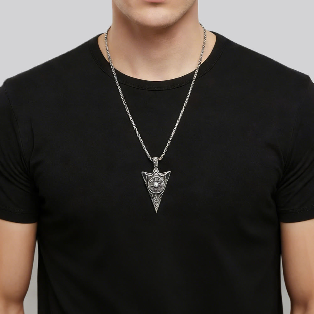 WorldNorse Forged Spearhead Vegvisir Necklace - image 1