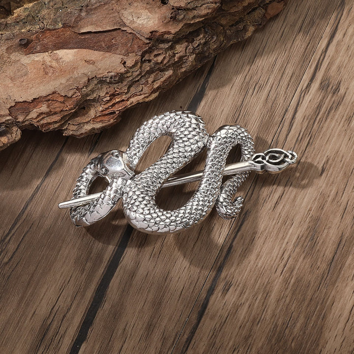 WorldNorse Nordic Scaled Serpent Knot Hairpin - Flower - image 2