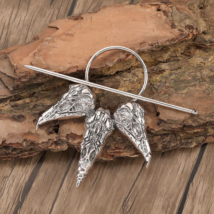 WorldNorse Three Raven Skulls Hairpin - Raven - image 0