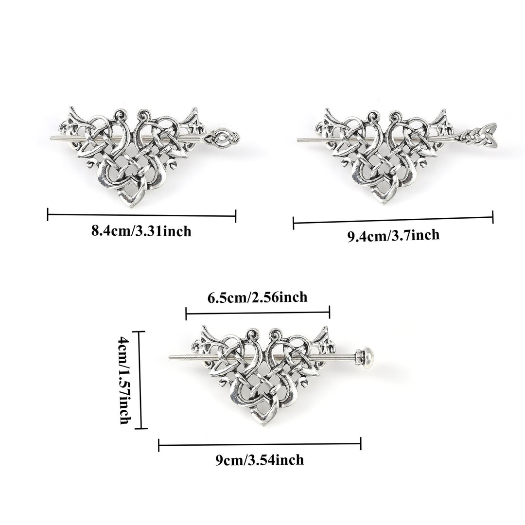 WorldNorse Nordic Interwoven Heart Hairpin - image 3