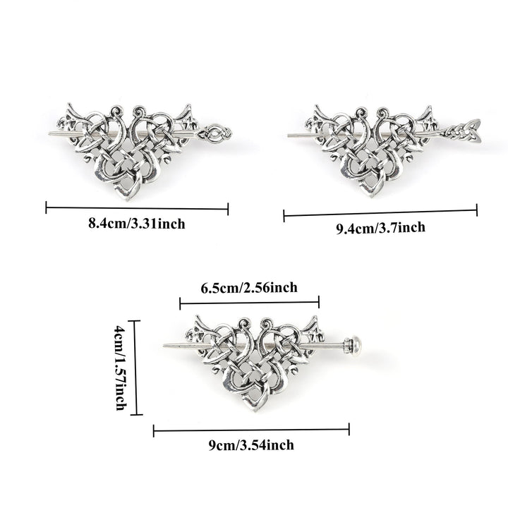 WorldNorse Nordic Interwoven Heart Hairpin - image 3