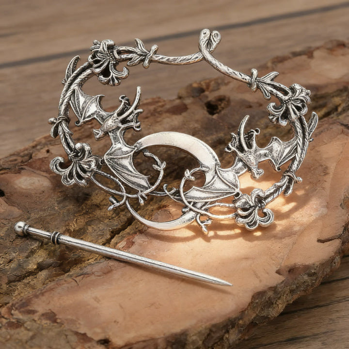 WorldNorse Norse Gothic Moon Bat Hairpin - image 6