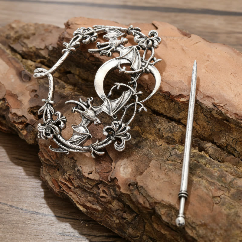 WorldNorse Norse Gothic Moon Bat Hairpin - image 4