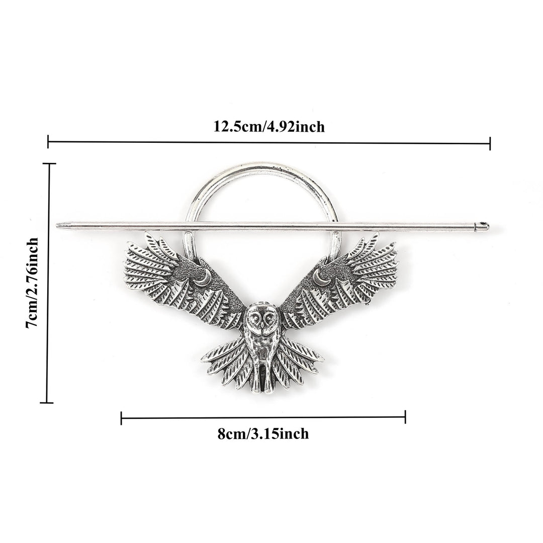 WorldNorse Norse Crescent Moonlit Owl Hairpin - image 3
