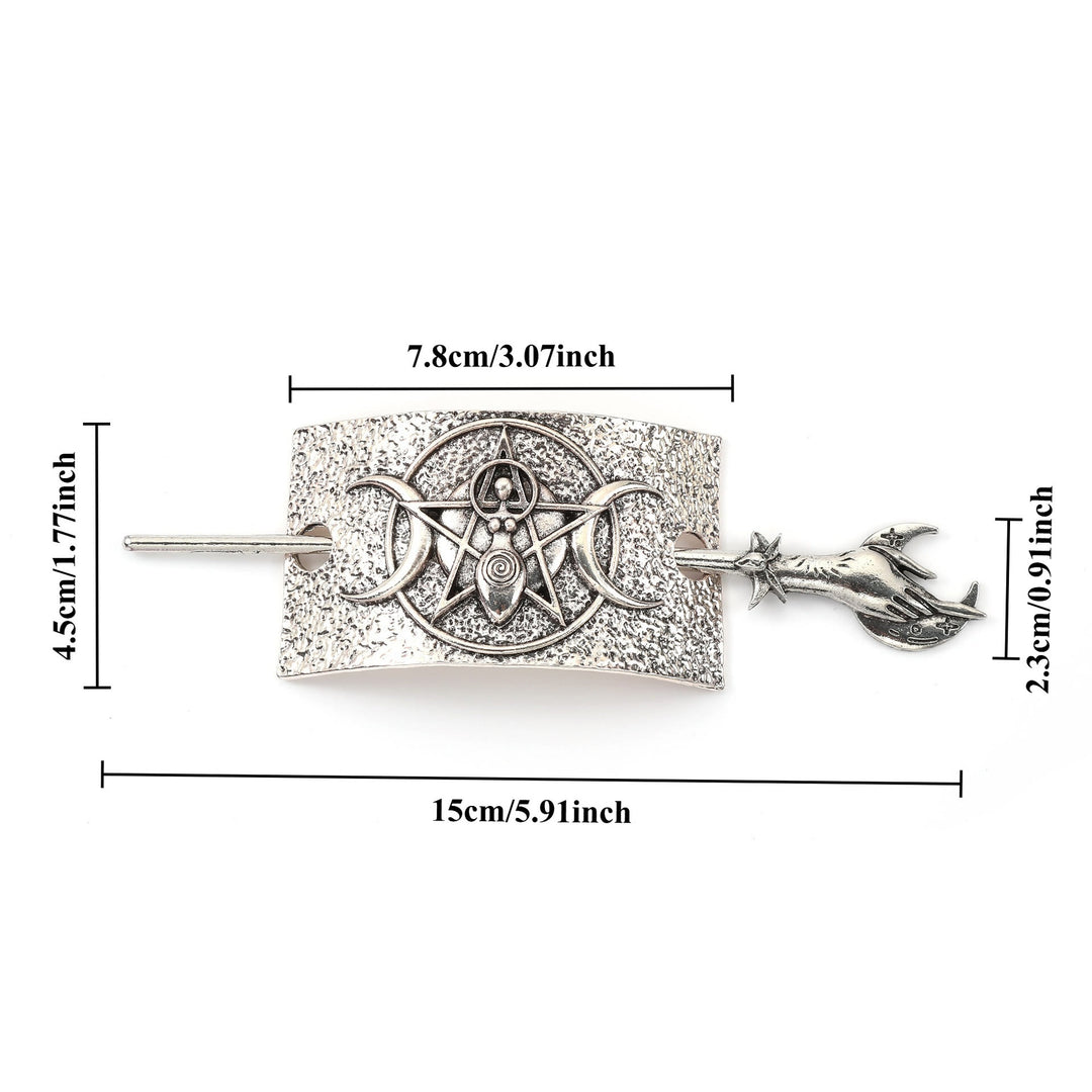WorldNorse Stag Pentacle Crescent Goddess Hairpin - image 3