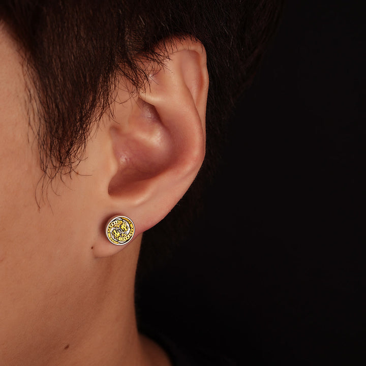 WorldNorse Wolf Carved Vintage Texture Earrings - image 9