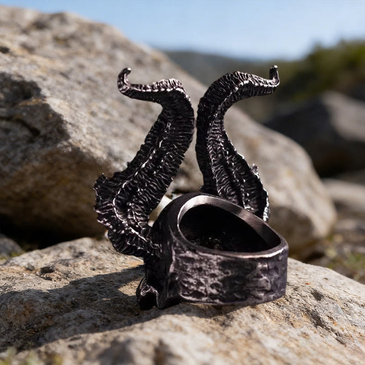 WorldNorse Ram-Horned Demon Skull Ring - image 6