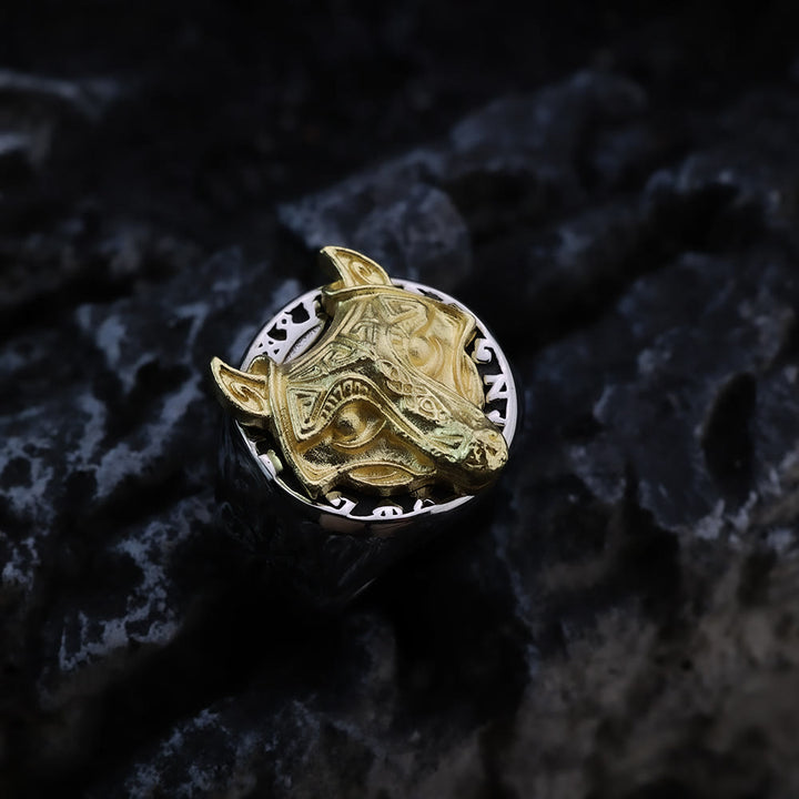 WorldNorse Nordic Vegvísir Wolf Ring - image 2