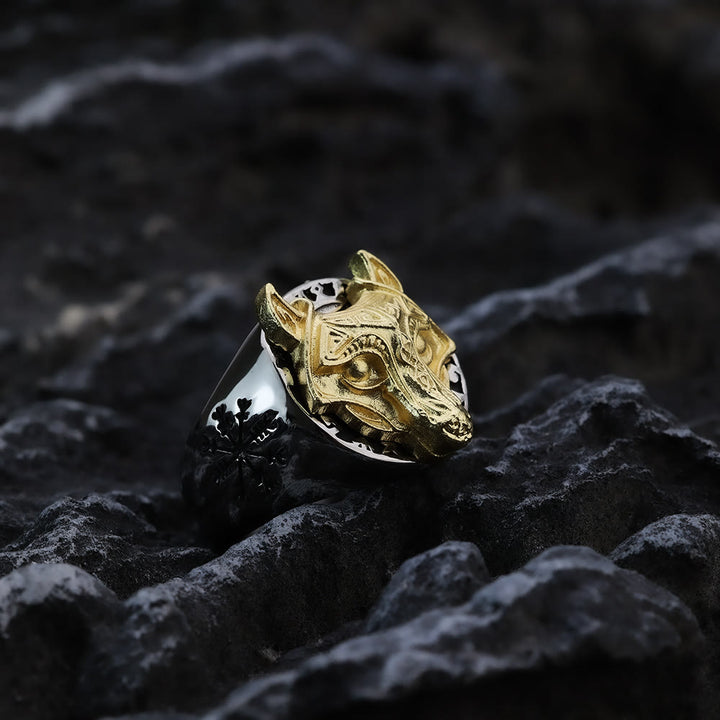 WorldNorse Nordic Vegvísir Wolf Ring - image 3