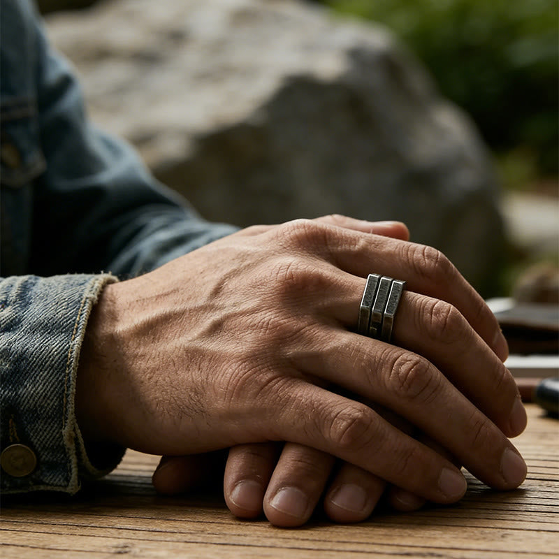 WorldNorse Minimalist Hexagon Band Ring - image 1