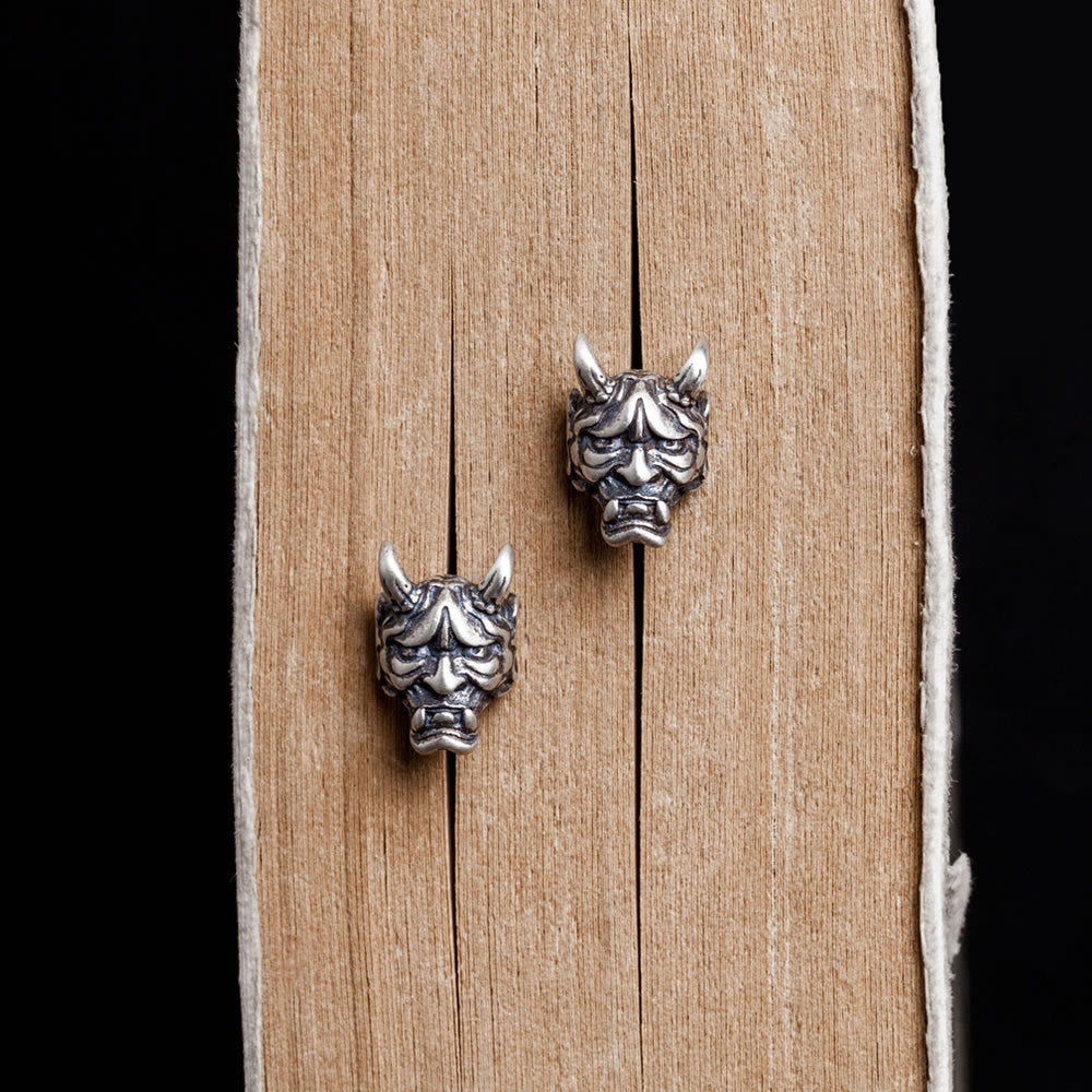 WorldNorse Viking Hannya Visage Textured Earrings - image 1