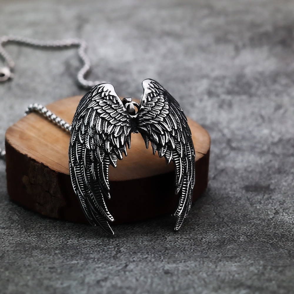WorldNorse Nordic Feathered Wings Necklace - Silver - image 0