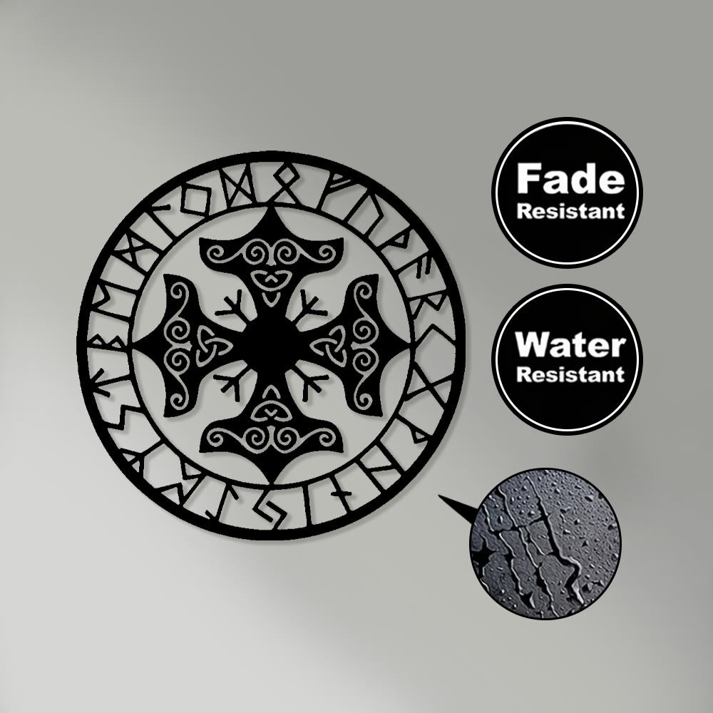 WorldNorse Triquetra Knot Cross Rune Circle Metal Wall Decor - image 3