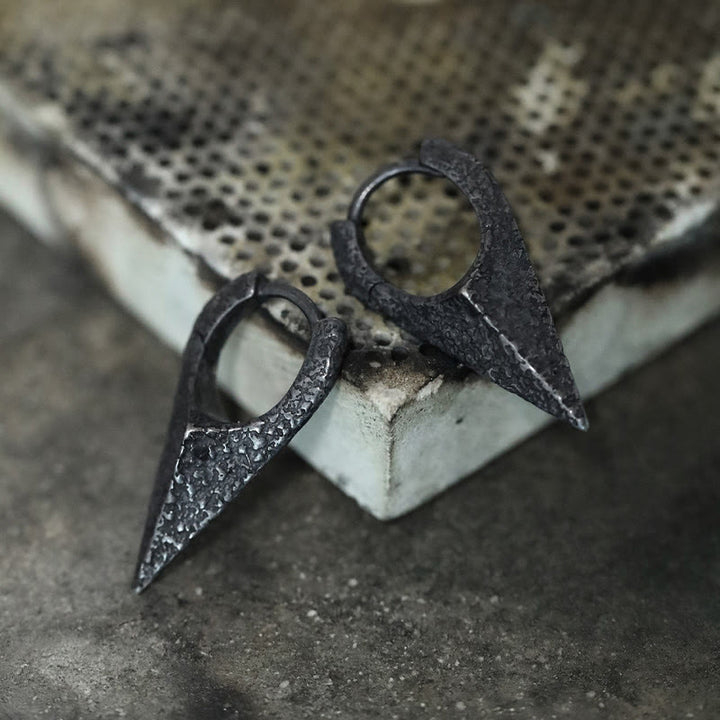 WorldNorse Handcrafted 925 Silver Spearhead Textured Earrings - image 3