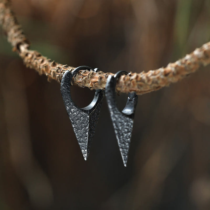 WorldNorse Handcrafted 925 Silver Spearhead Textured Earrings - A Pair - image 0