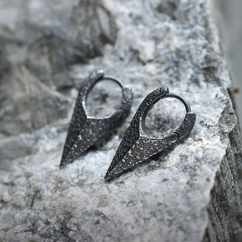 WorldNorse Handcrafted 925 Silver Spearhead Textured Earrings - image 2