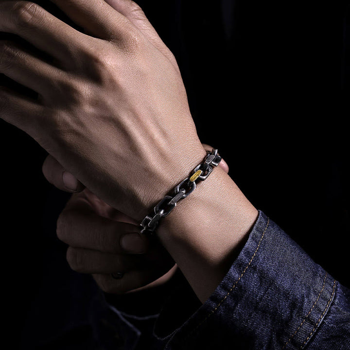 WorldNorse Handcrafted 925 Silver Forge Link Bracelet - image 1