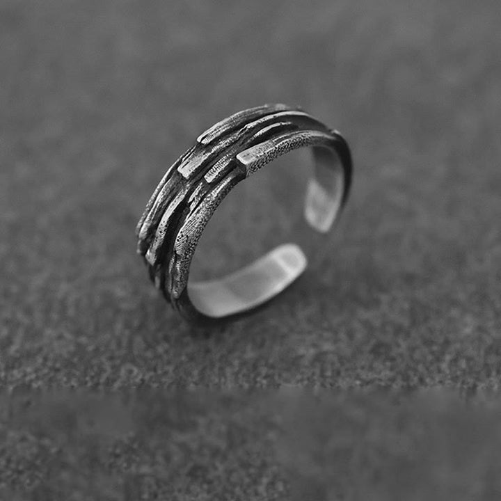 WorldNorse Handcrafted 999 Silver Timber Texture Ring - image 6