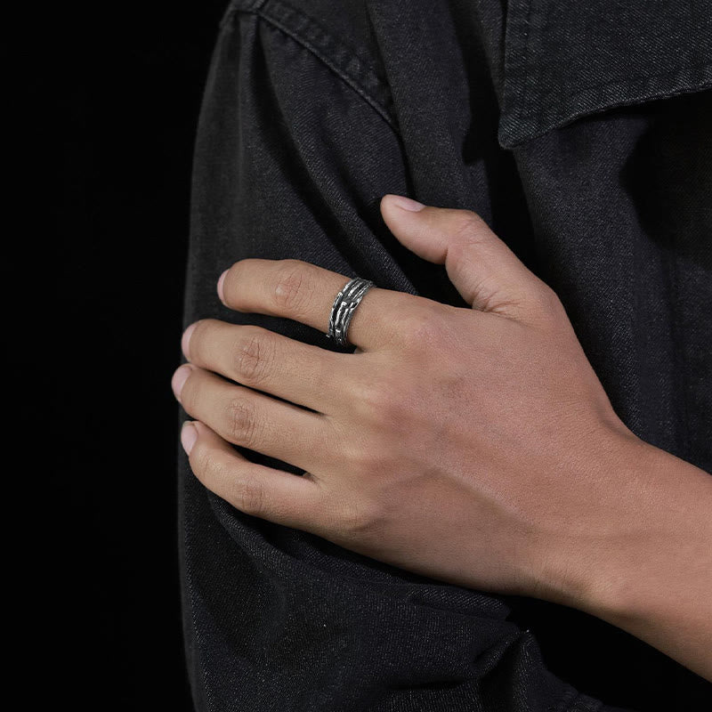 WorldNorse Handcrafted 999 Silver Timber Texture Ring - image 8