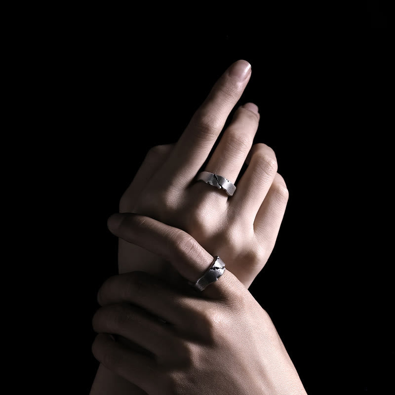 WorldNorse Handcrafted 999 Silver Cracked Cuff Ring - image 8