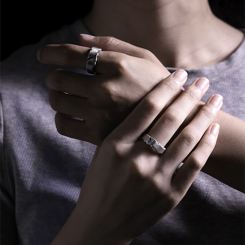 WorldNorse Handcrafted 999 Silver Cracked Cuff Ring - image 7
