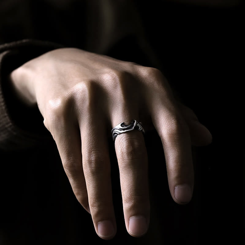WorldNorse Handcrafted 999 Silver Blaze Texture Ring - image 6