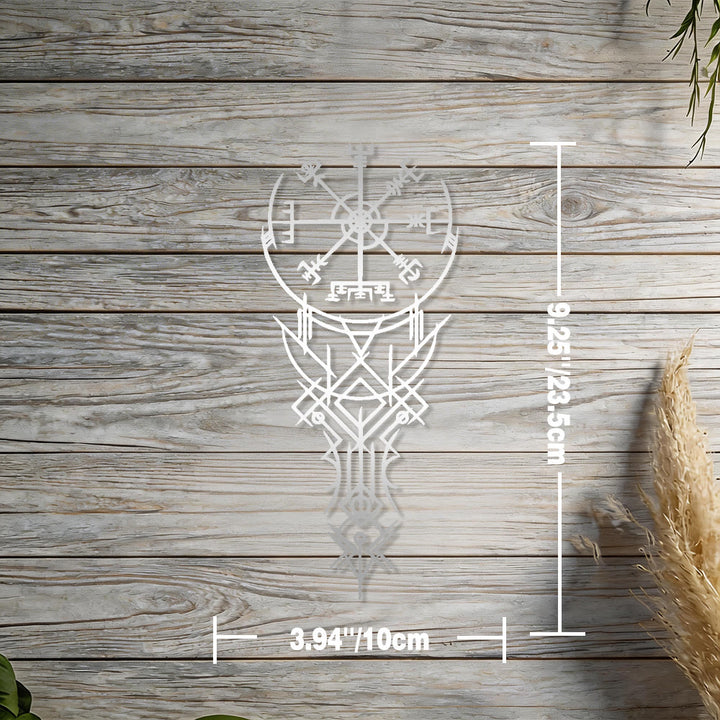 WorldNorse Viking Vegvisir Compass Totem Metal Wall Decor - Silver - 3.94''*9.25''/10*23.5cm - image 12
