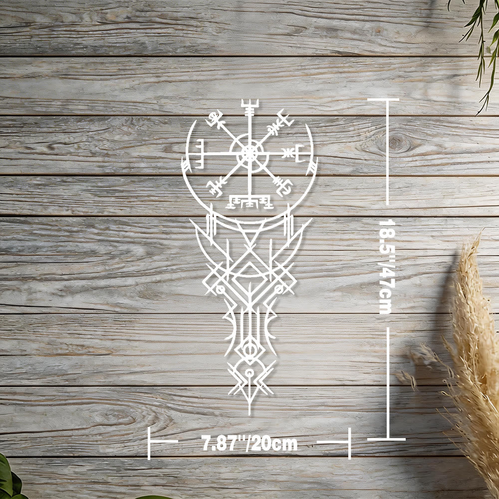 WorldNorse Viking Vegvisir Compass Totem Metal Wall Decor - White - 7.87''*18.5''/20*47cm - image 17