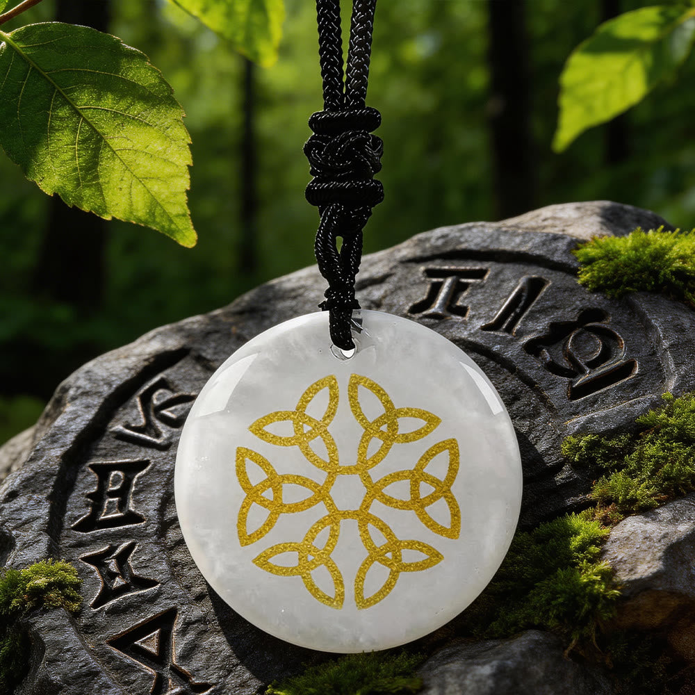 WorldNorse Triquetra Flower Knot Crystal Necklace - Clear Quartz - image 6