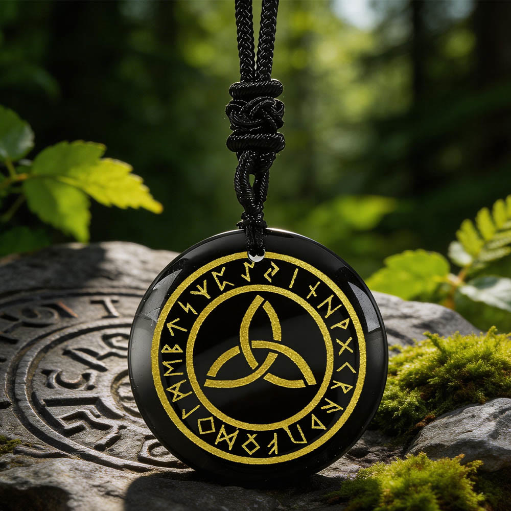WorldNorse Triquetra Rune Circle Crystal Necklace – Viking Triquetra ...