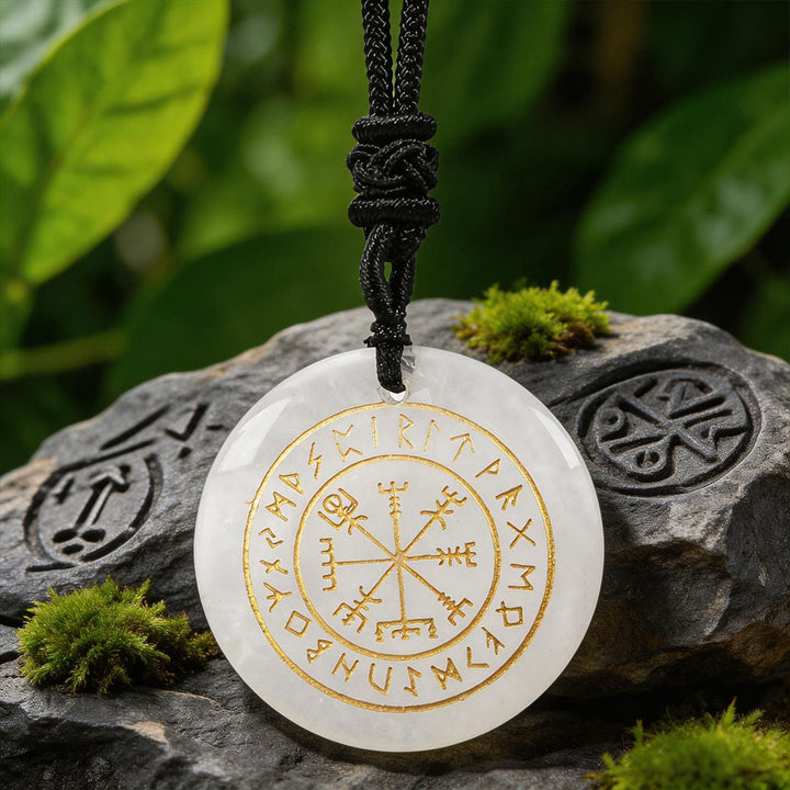 WorldNorse Vegvisir Rune Guidance Crystal Necklace - Clear Quartz - image 7