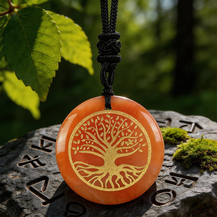 WorldNorse Yggdrasil Life Root Crystal Necklace - Red Aventurine - image 9