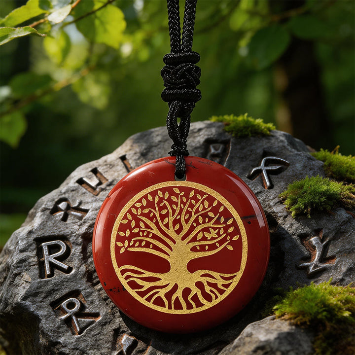 WorldNorse Yggdrasil Life Root Crystal Necklace - Red Jasper - image 5