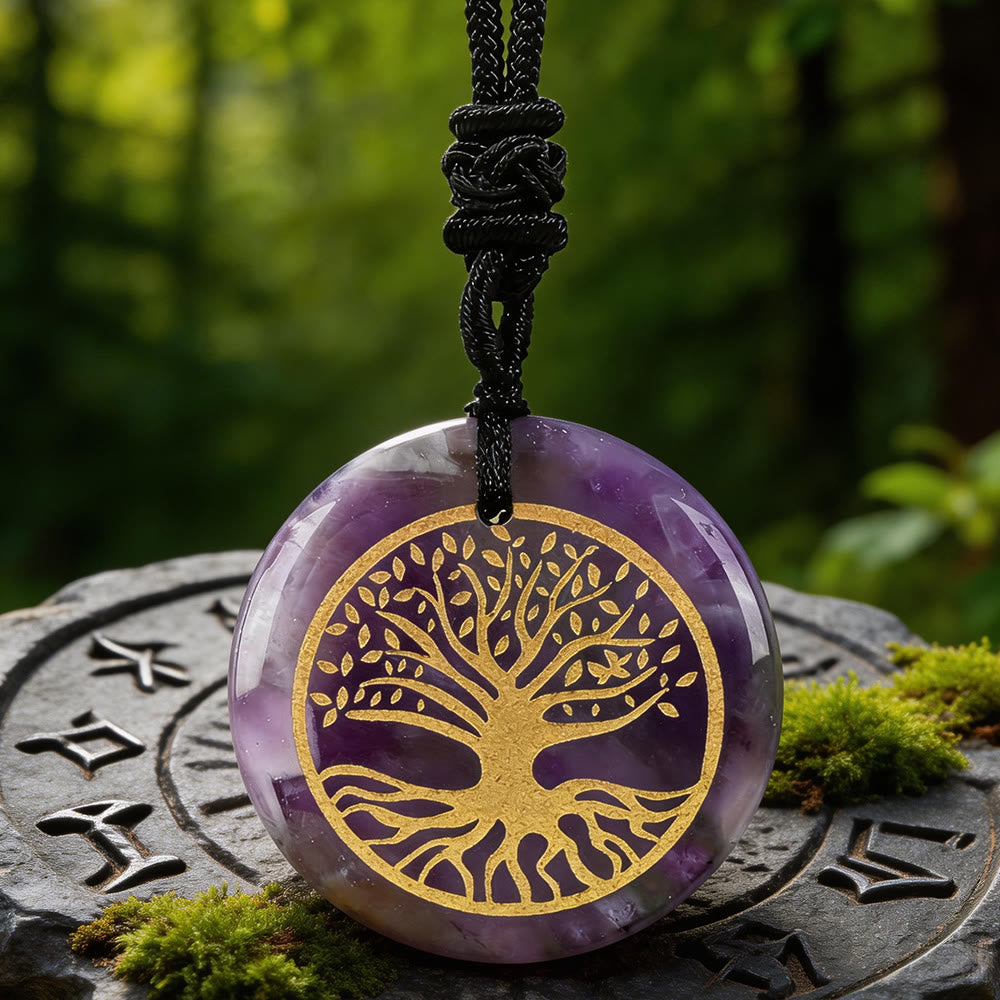 WorldNorse Yggdrasil Life Root Crystal Necklace - Amethyst - image 7