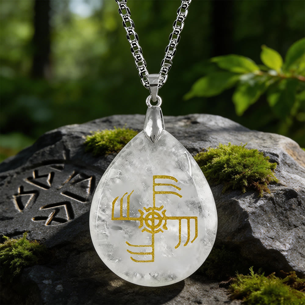 WorldNorse Ginfaxi Victory Rune Crystal Necklace - Clear Quartz - image 10