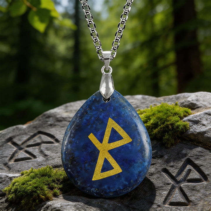 WorldNorse Healing Harmony Rune Crystal Necklace - Lapis Lazuli - image 8