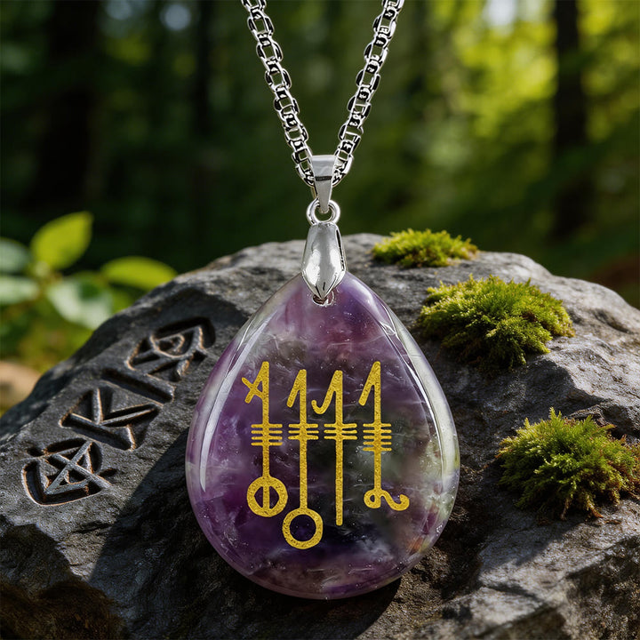 WorldNorse Svefnthorn Sleep Ward Crystal Necklace - Amethyst - image 5