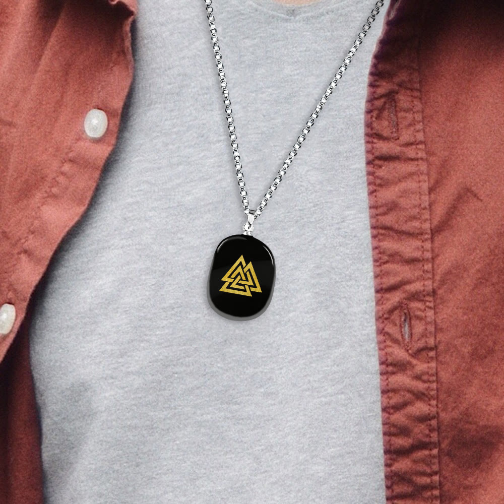 WorldNorse Valknut Strength Sigil Crystal Necklace - image 2