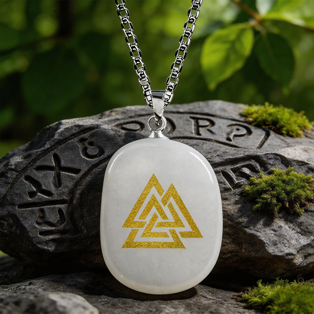 WorldNorse Valknut Strength Sigil Crystal Necklace - Clear Quartz - image 7