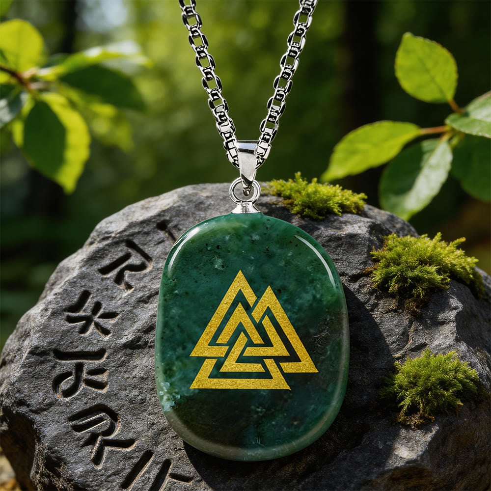 WorldNorse Valknut Strength Sigil Crystal Necklace - India Agate - image 16