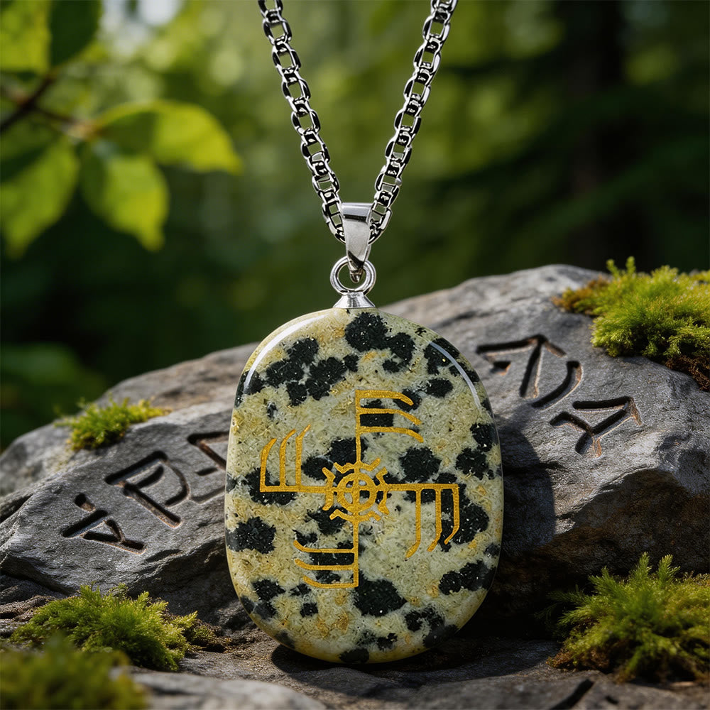 WorldNorse Ginfaxi Warrior Strength Crystal Necklace - Dalmatian Jasper - image 12