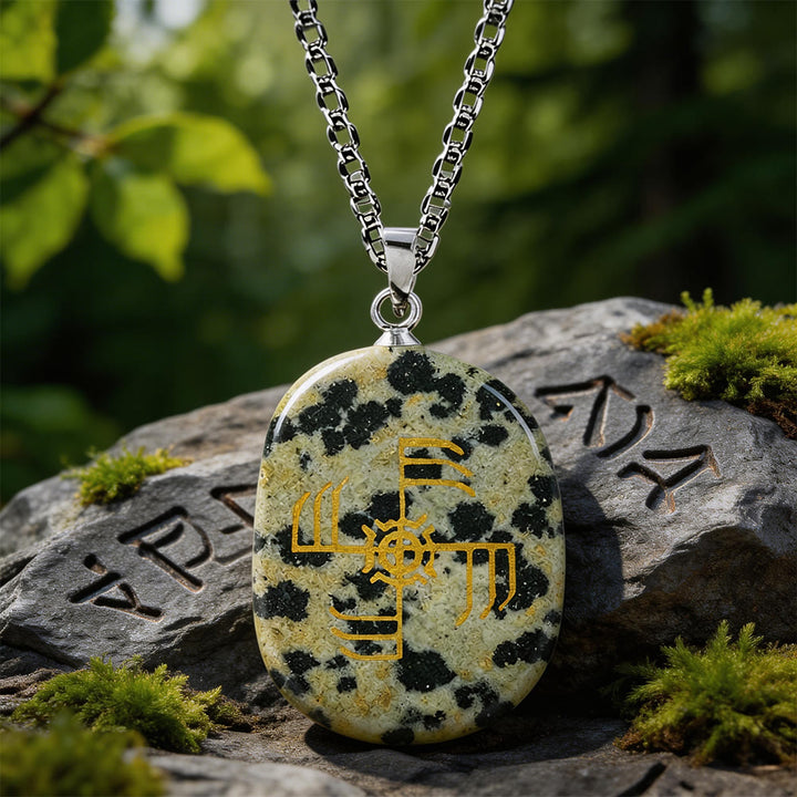 WorldNorse Ginfaxi Warrior Strength Crystal Necklace - Dalmatian Jasper - image 12