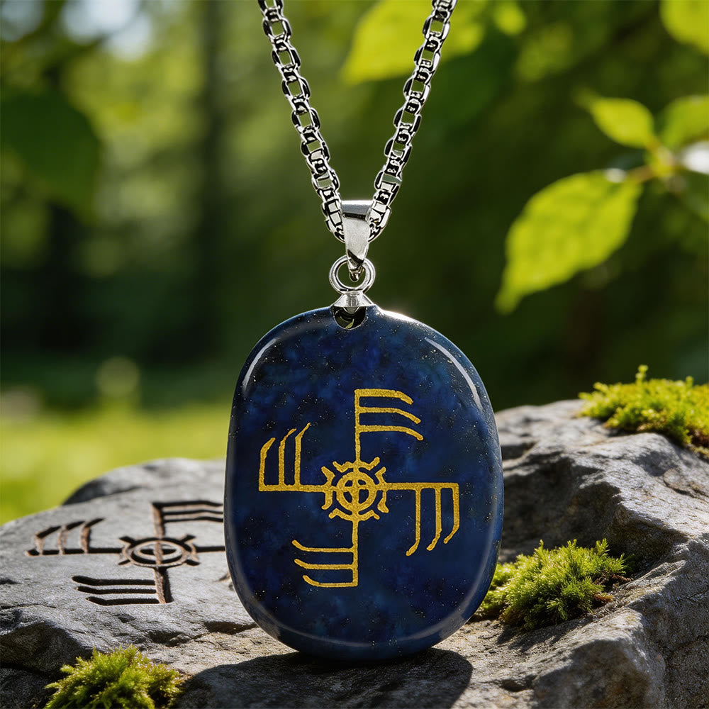 WorldNorse Ginfaxi Warrior Strength Crystal Necklace - Lapis Lazuli - image 9